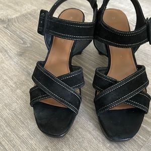 Donald Pliner black suede sandals